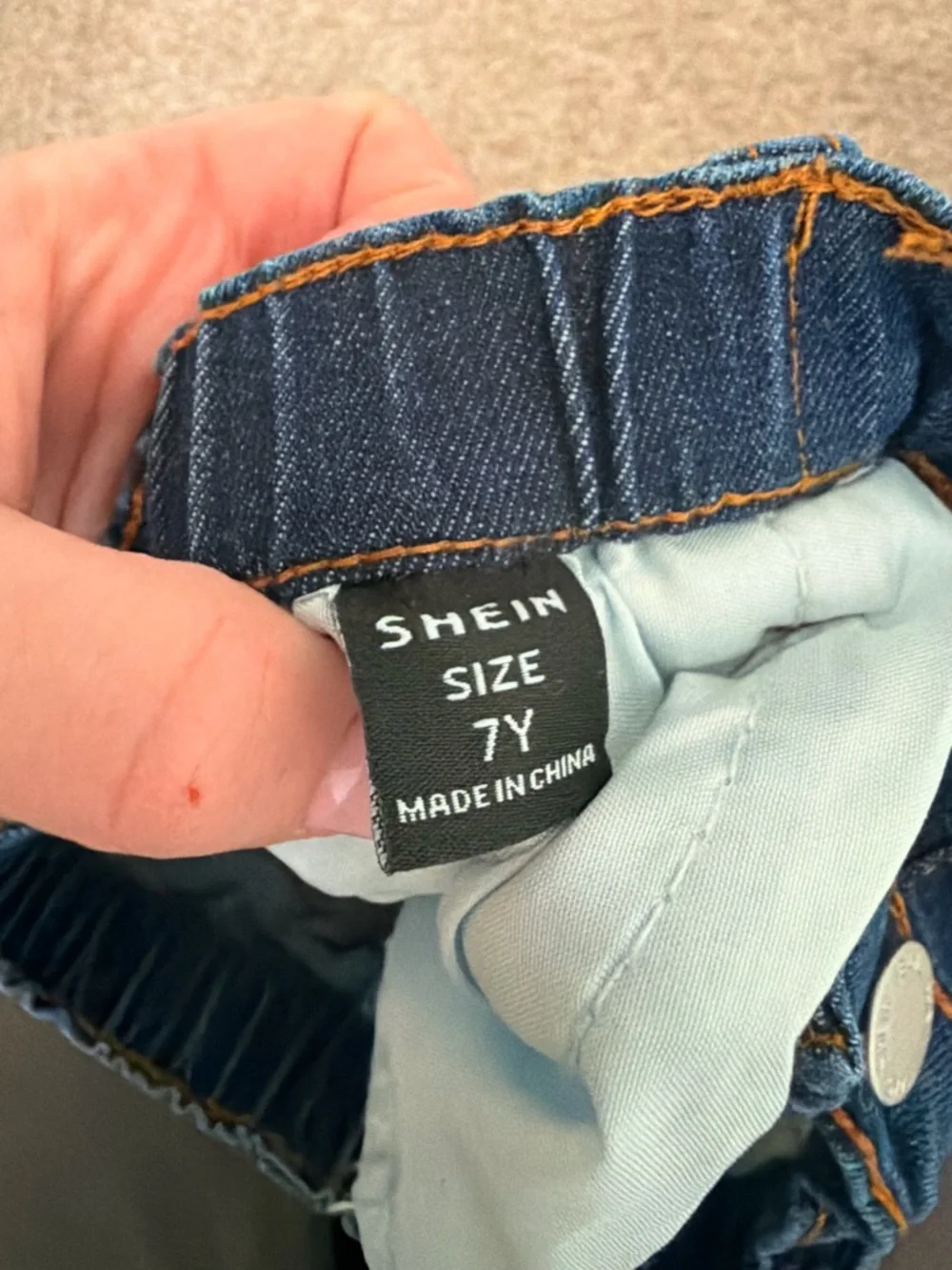 Kids Heart-Print Denim Bottoms - Dark and Light Blue Set